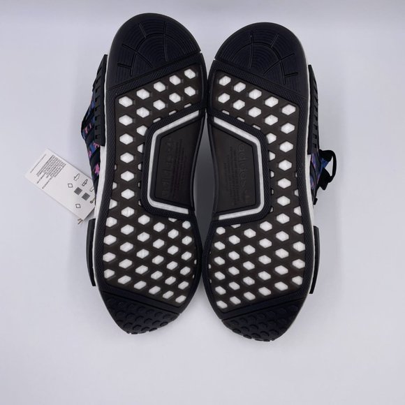 adidas NMD R1 Black / White / Blue Womens Shoes - Picture 6 of 8